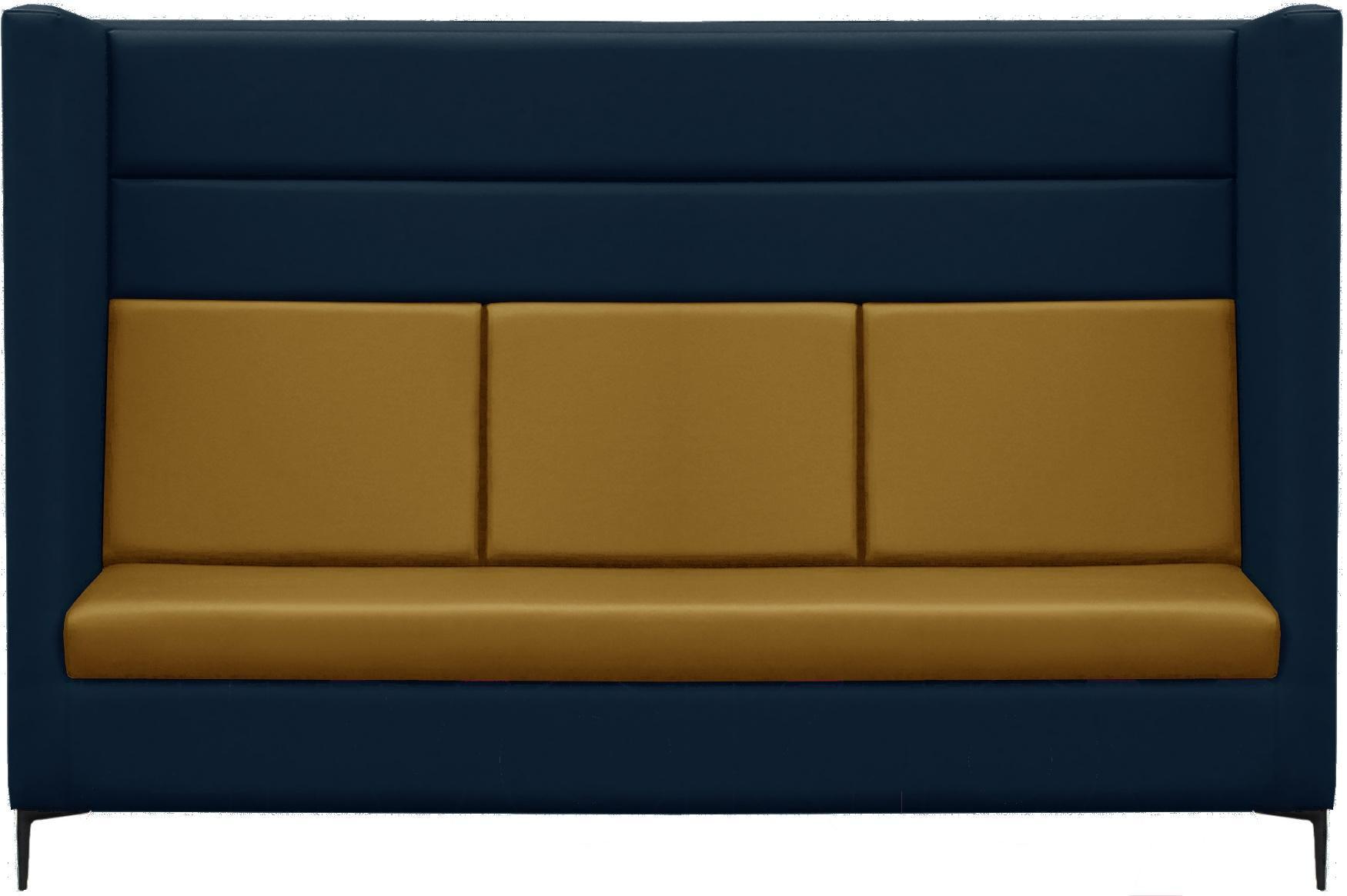 

Диван Brioli Дирк трехместный L18-L17 синий/желтые вставки, Дирк трехместный L18-L17