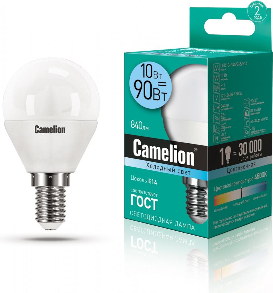 

Лампочка Camelion LED10-G45/845/E14 [13567], LED10-G45/845/E14