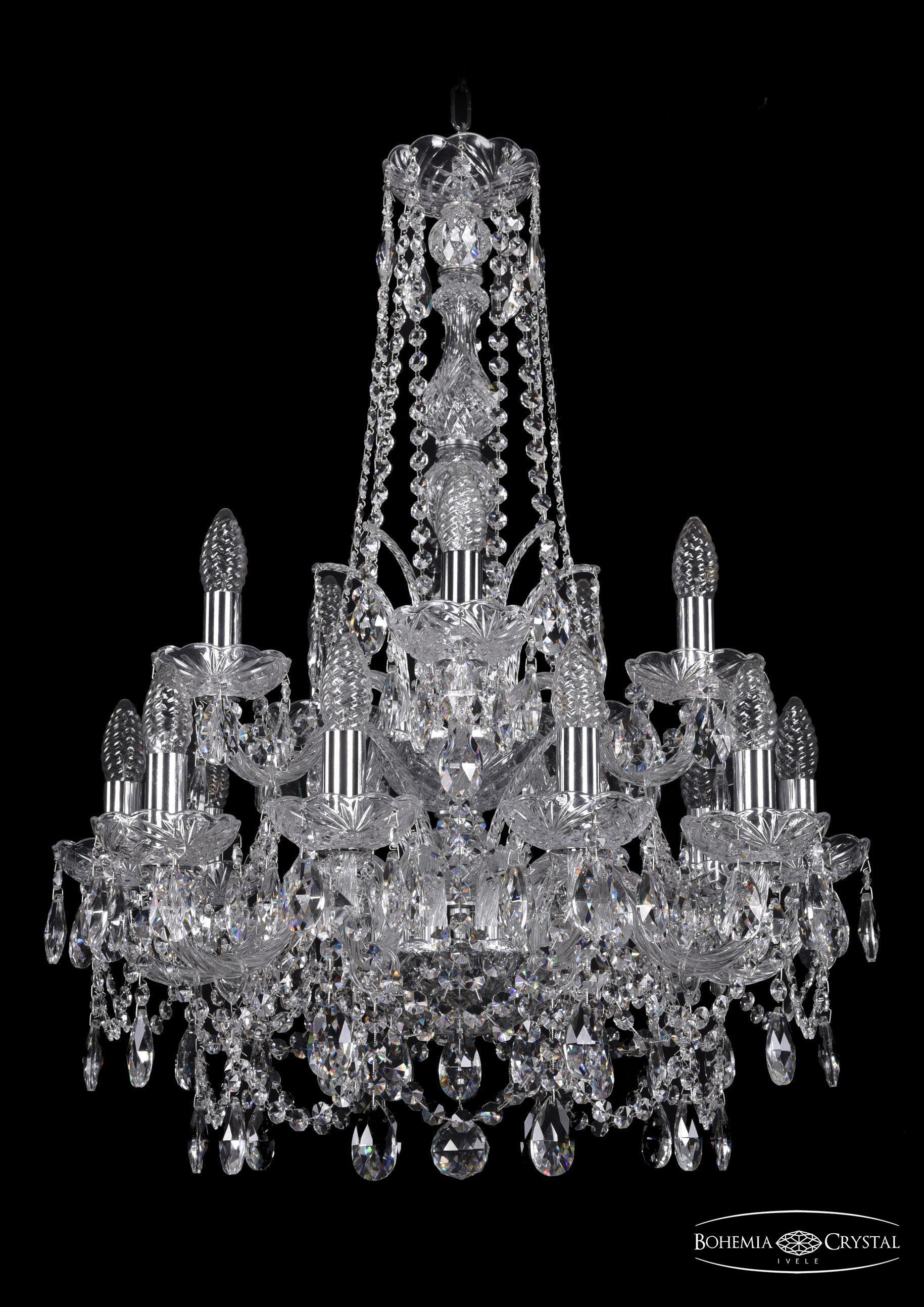 

Подвесная люстра Bohemia Ivele Crystal 1411/10+5/195/h-77/2d/Ni