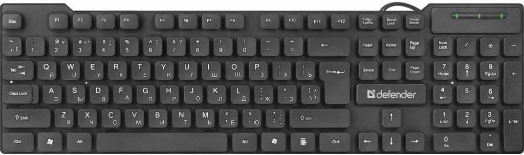 

Клавиатура Defender Element HB-190 / 45190 (черный), Element HB-190 USB RU