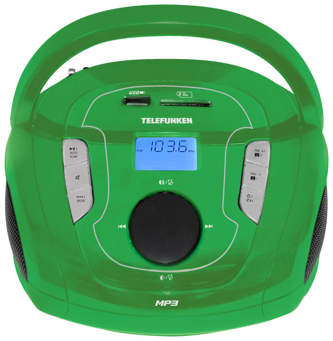 

Портативная аудиосистема TELEFUNKEN TF-SRP3471B чёрный с зелёным, TF-SRP3471B