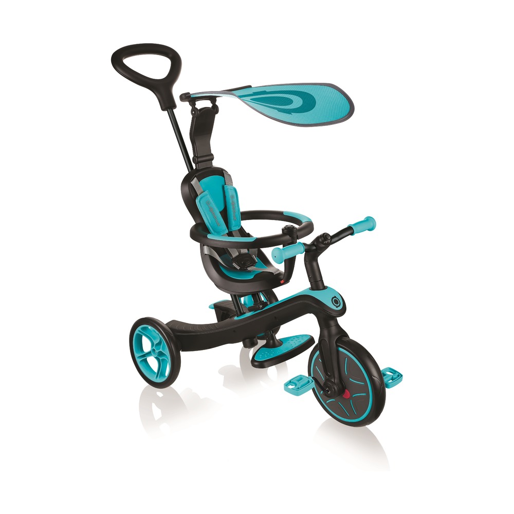 

Велосипед детский с ручкой Globber Trike explorer 4 IN 1 голубой, Trike explorer 4 IN 1