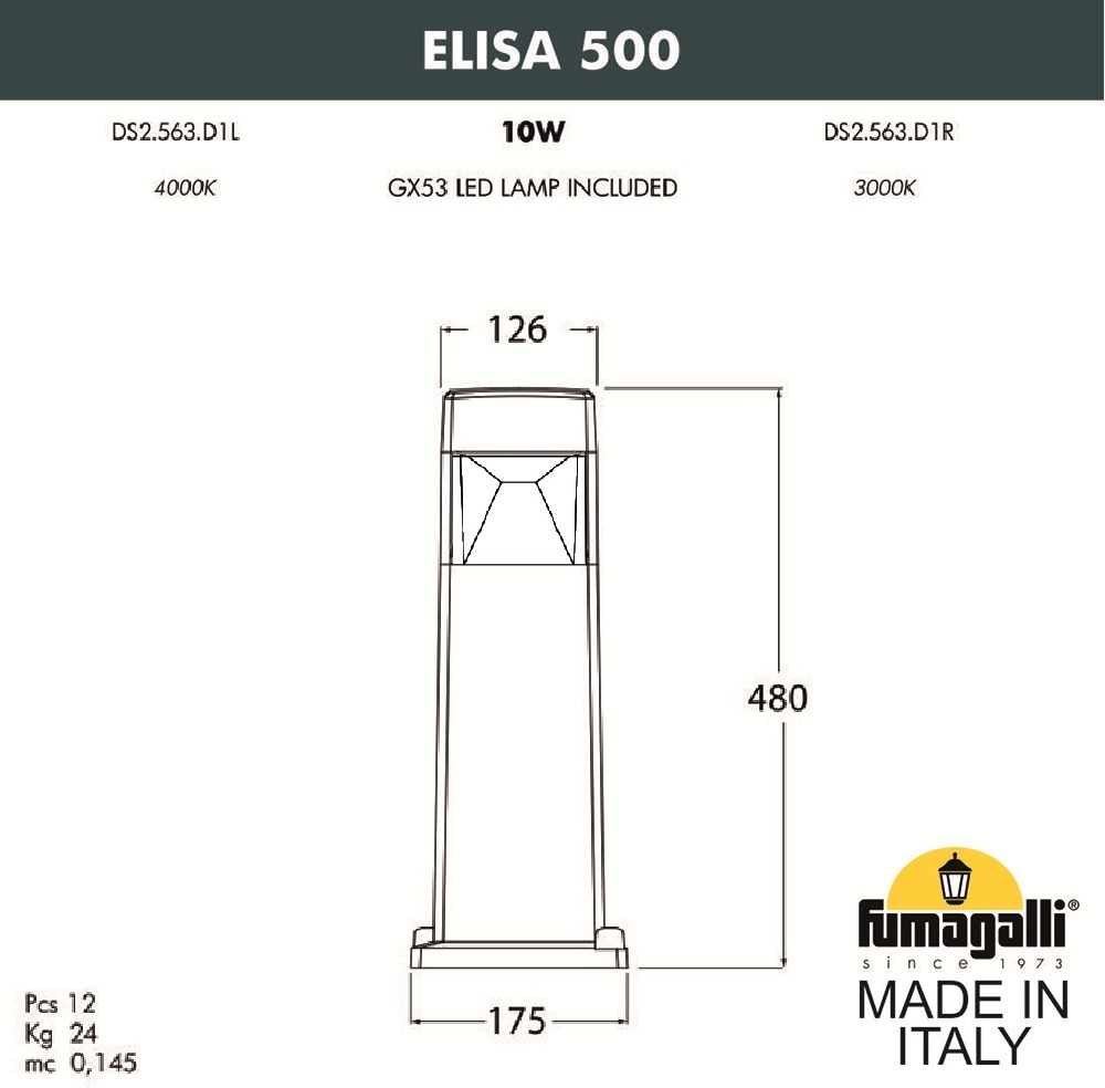 

Фонарь уличный Fumagalli DS2.563.000.LXD1L