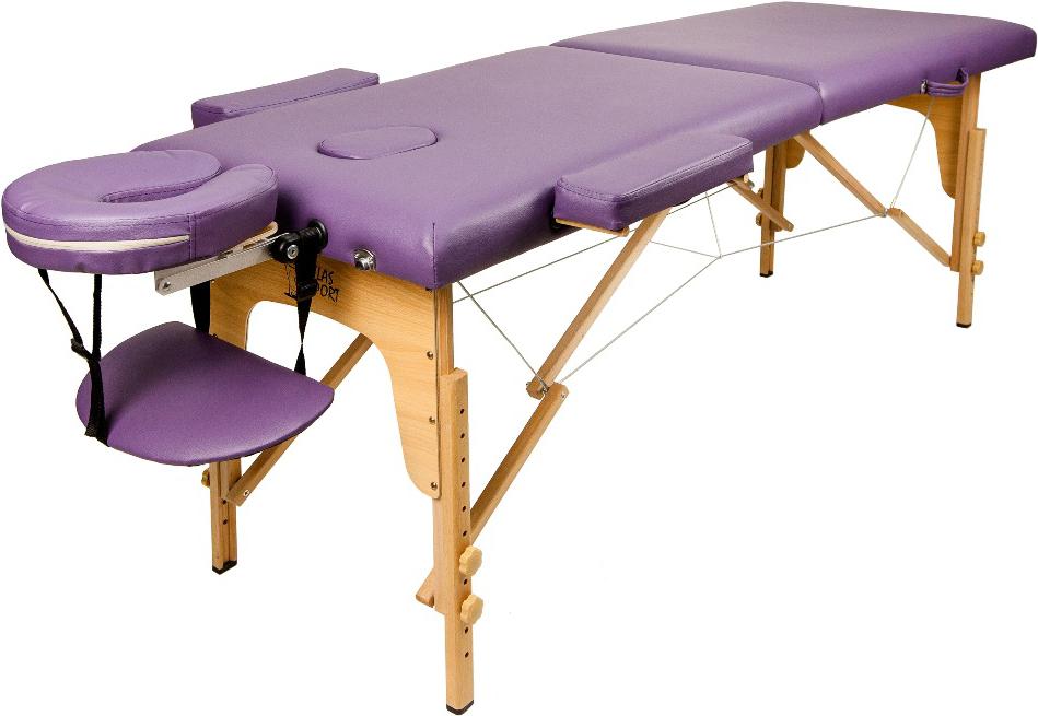 

Стол массажный Atlas Sport складной 2-с 60 см деревянный + сумка фиолетовый