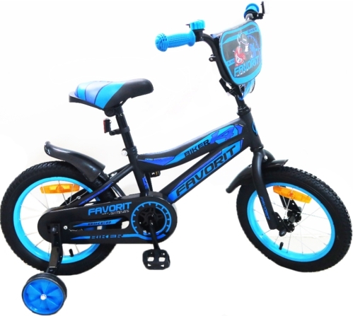 

Велосипед детский Favorit Biker 18'' 2019 черный/синий [BIK-18BL], Велосипед Favorit Biker 18 2019 детский BIK-18BL черный/синий