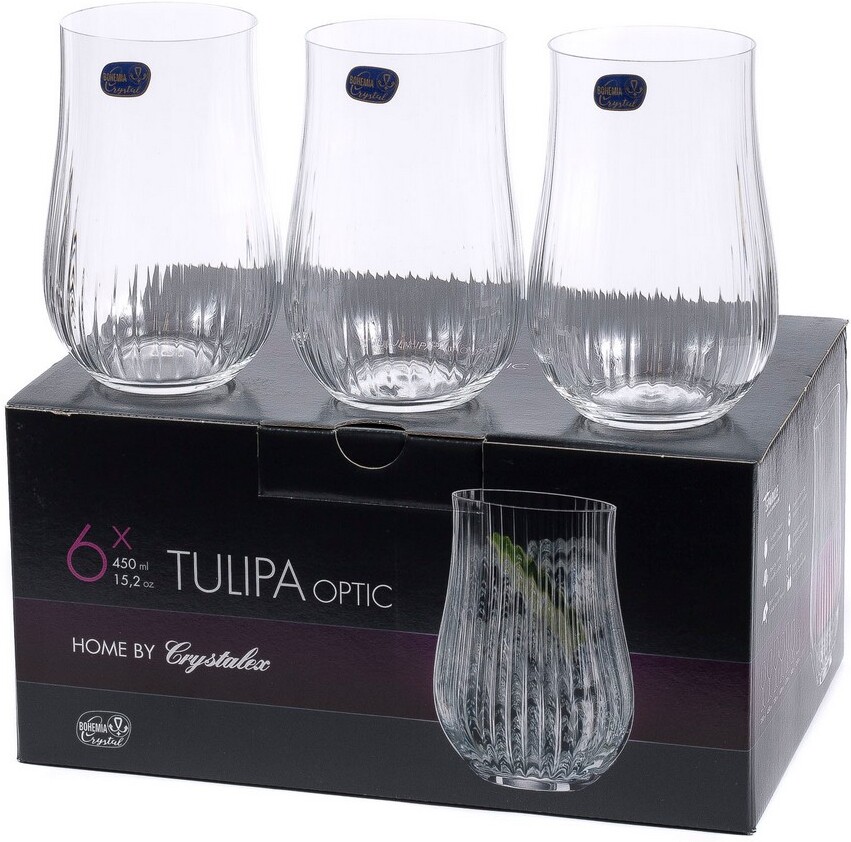 

Набор стаканов Bohemia Tulipa optic [25300/36/450], Набор стаканов Bohemia Tulipa optic 25300/36/450