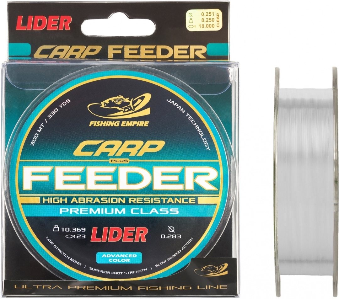 

Леска монофильная Lider CARP plus FEEDER CLEAR 300 м 0,20 мм [СL-020], Леска монофильная Lider CARP plus FEEDER CLEAR 300 м 0,20 мм СL-020
