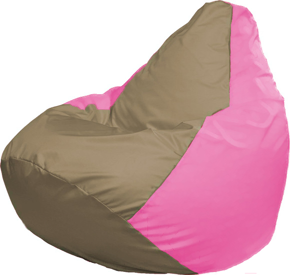 

Кресло-мешок Flagman кресло Груша Супер Мега Г5.1-89 тёмно-бежевы/розовый, Бескаркасное кресло Flagman Груша Супер Мега Г5.1-89 темно-бежевый/розовый