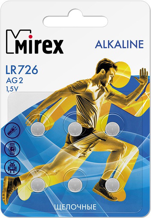 

Батарейка Mirex AG2/LR726 [23702-LR726-E6], Батарейка Mirex AG2/LR726 23702-LR726-E6