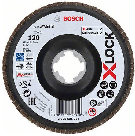 

Шлифовальный круг Bosch 125х22.2 мм G120 [2608621770], Шлифовальный круг Bosch 125х22.2 мм G120 2608621770