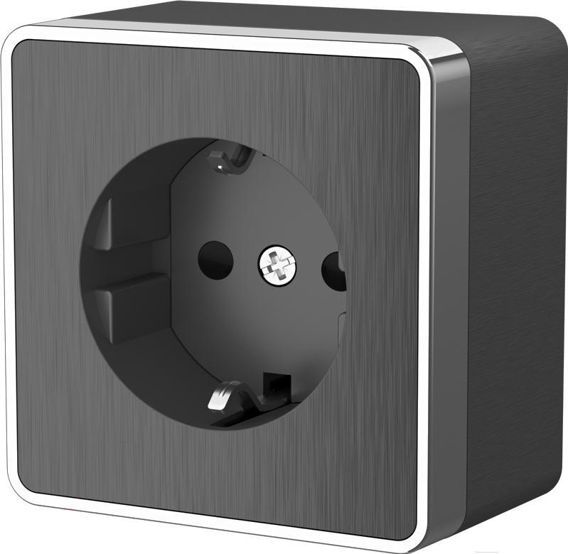 

Розетка Werkel Gallant WL15-02-02 графит рифленый, Gallant WL15-02-02