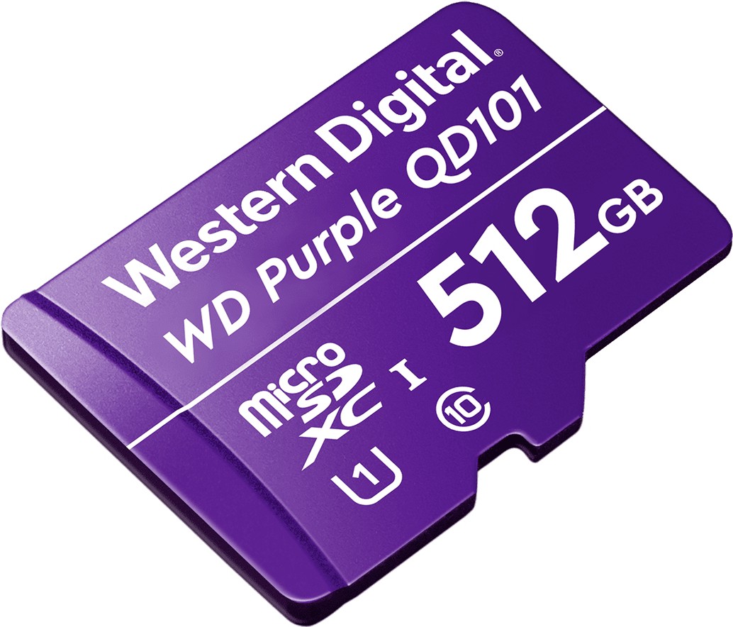 

Карта памяти WD MICRO SDXC 512GB UHS-I [WDD512G1P0C], Карта памяти WD Purple SC QD101 microSDXC 512GB (WDD512G1P0C)