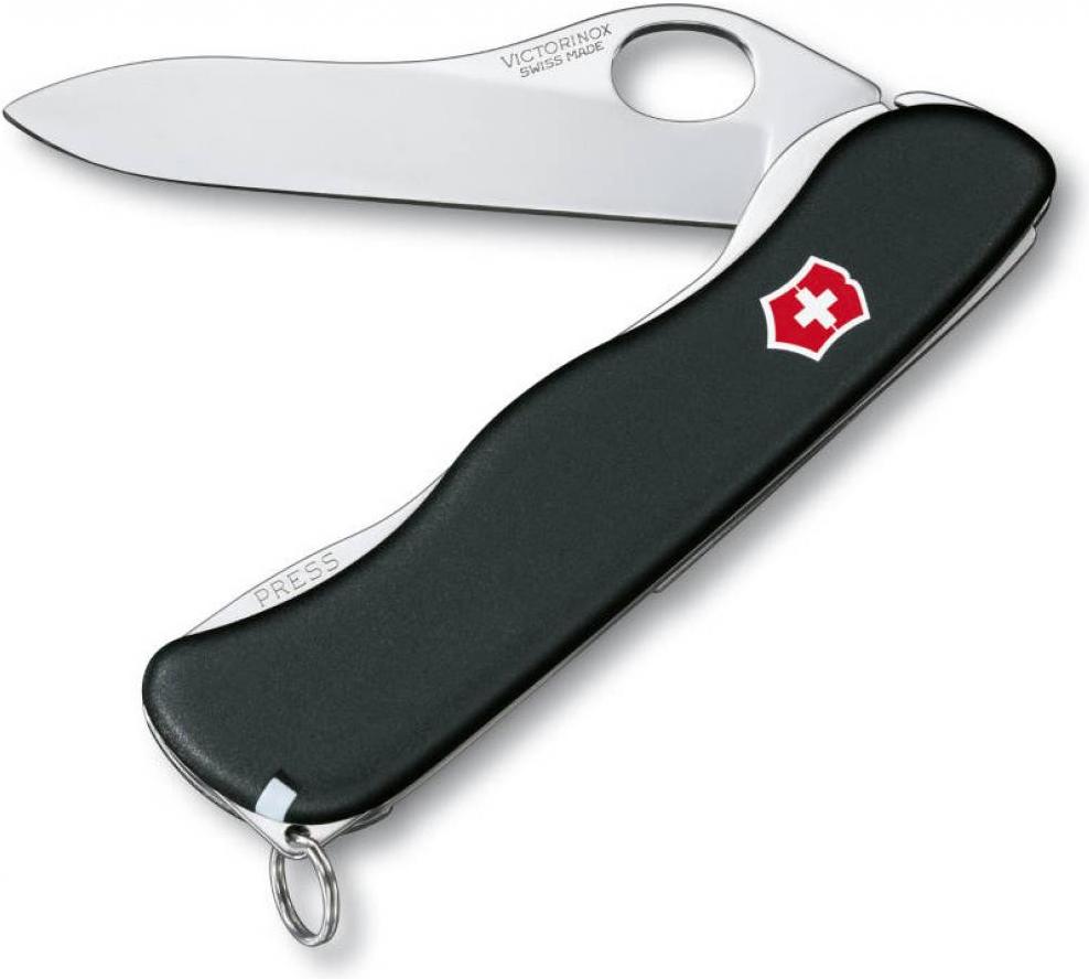 

Туристический нож Victorinox Sentinel One Hand 4 функции карт. коробка черный [0.8413.M3], Sentinel One Hand 4 функции карт. коробка