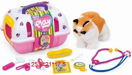 

Мягкая игрушка Hualian Toys Котик с переносным домиком [126], Игровой набор Hualian Toys Котик с переносным домиком 126