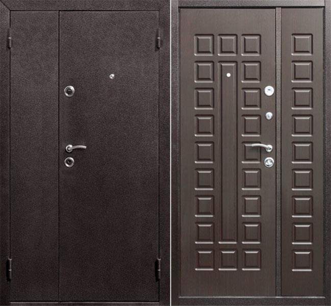 

Дверь входная Йошкар Венге двухстворчатая 120x205 правая, Венге двухстворчатая 120x205 правая