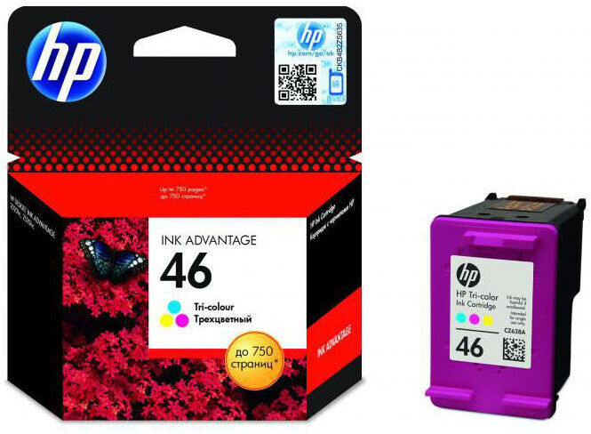 

Картридж для принтера HP 46 (CZ638AE), Картридж HP 46 трёхцветный (CZ638AE)