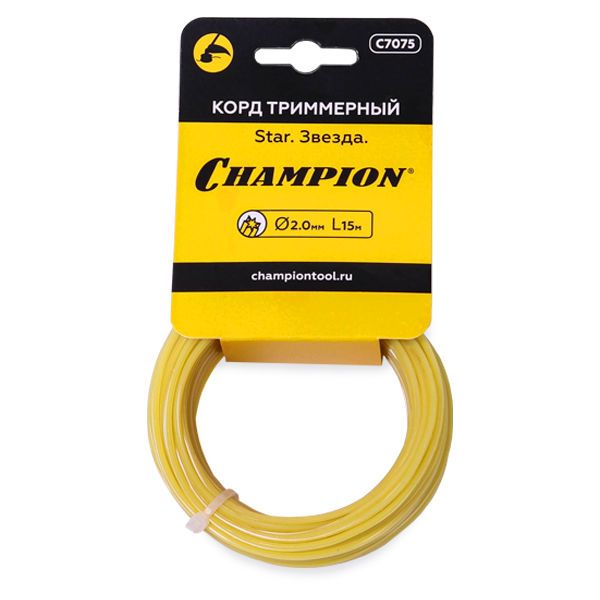 

Корд для триммера Champion Star 2.0мм*15м звезда в мотке (C7075)