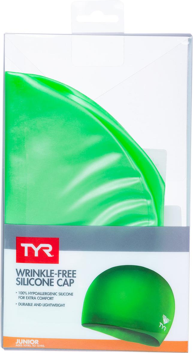 

Шапочка для плавания Tyr Wrinkle Free Junior Silicone Cap зеленый [LCSJR/326], Wrinkle Free Junior Silicone Cap