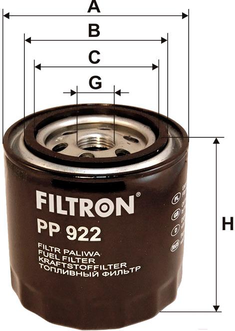 

Фильтр топливный Filtron PP922, PP922