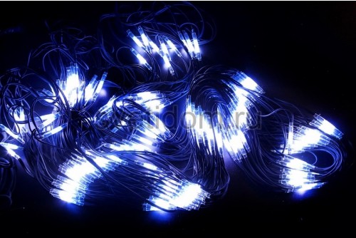 

Гирлянда - сеть Чейзинг LED 2*4м (560 диодов), КАУЧУК, БЕЛЫЕ и СИНИЕ диоды