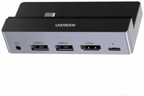

USB-хаб Ugreen CM137 70688, Хаб Ugreen CM137-70688, Type-C to 2x USB 3.0 + HDMI(4K*2K@60Hz) + AUX 3.5mm + USB-C PD(100W), для iPad Pro, Gray (UGREEN USB-C to 2*USB3.0+HDMI+3.5mm+PD Converter for iPad Pro CM317 (Gray) (70688))