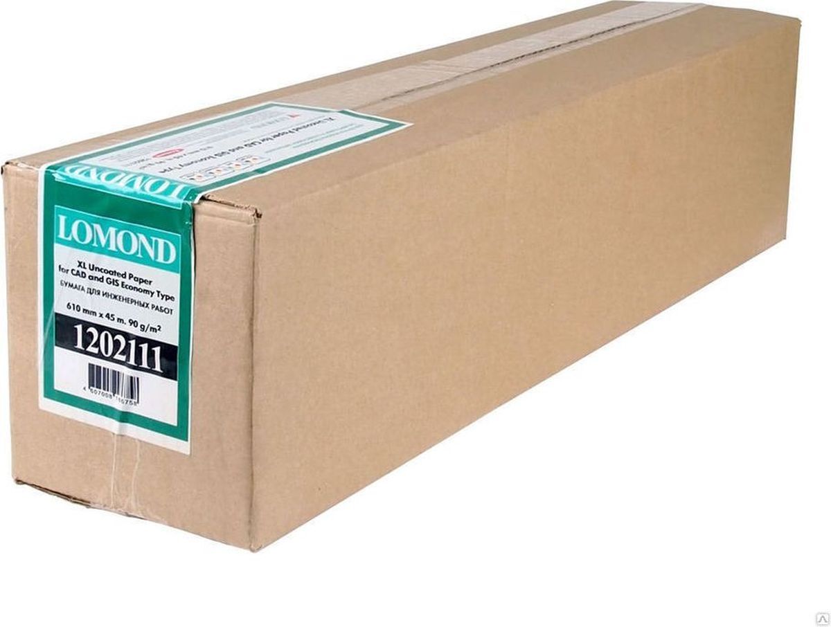 

Фотобумага Lomond XL CADGIS Paper Economy 610 мм х 45 м 90 г/м2 (1202111), Бумага Lomond 1202111 24(A1) 610мм-45м/90г/м2/белый матовое инженерная бумага