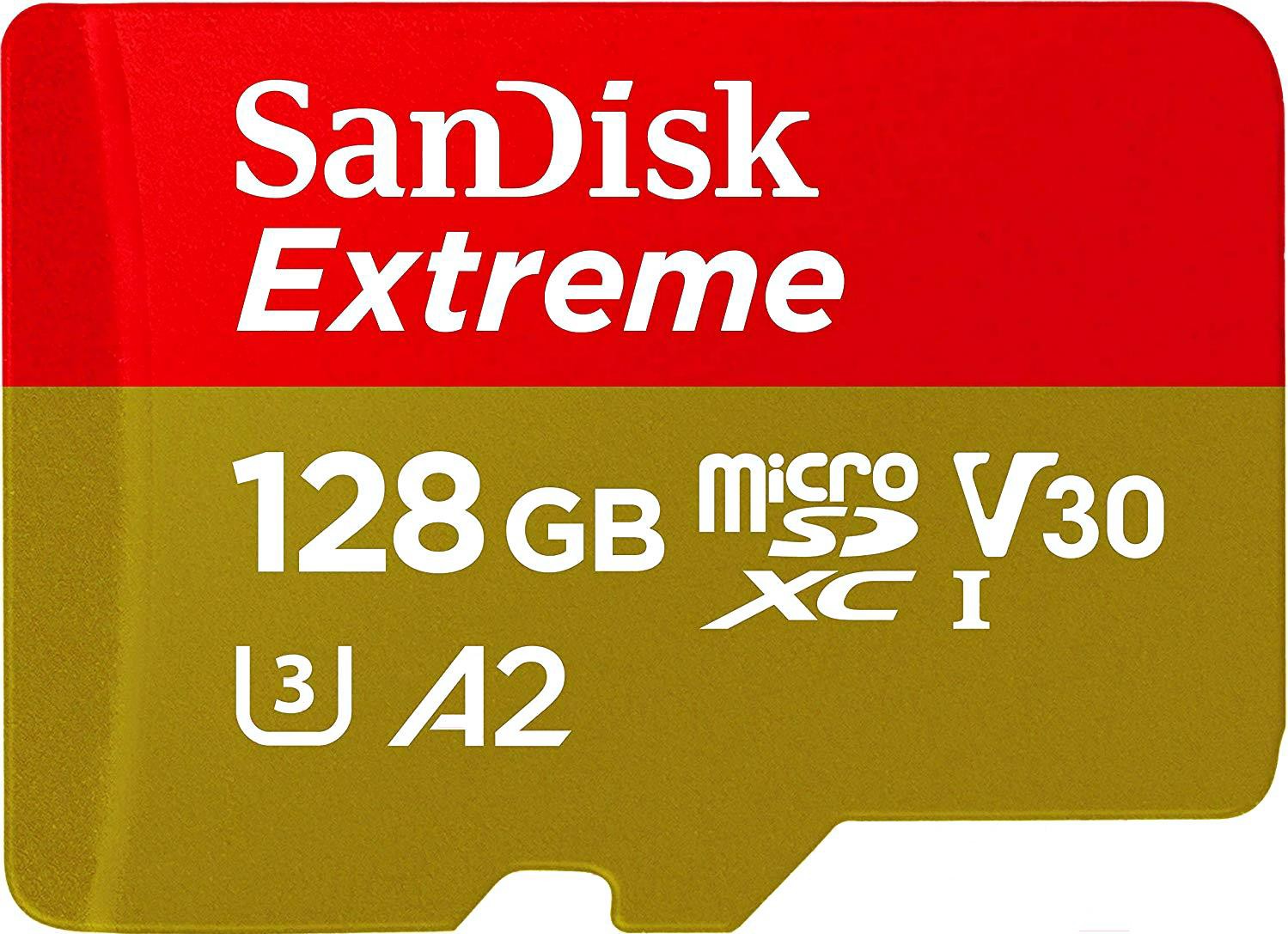 

Карта памяти SanDisk Extreme microSDXC 128GB + адаптер (SDSQXA1-128G-GN6MA), Карта памяти SanDisk microSDXC Extreme 128GB + адаптер SDSQXA1-128G-GN6MA