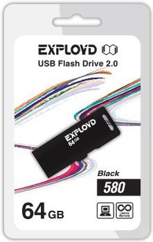 

Usb flash Exployd 64GB-580 черный, 64GB-580