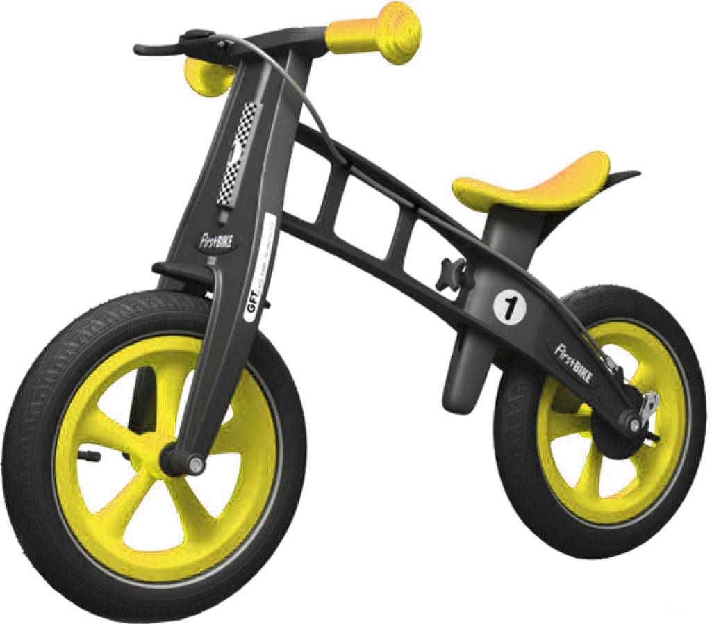 

Беговел FirstBIKE Limited Edition с тормозом желтый, Limited Edition с тормозом