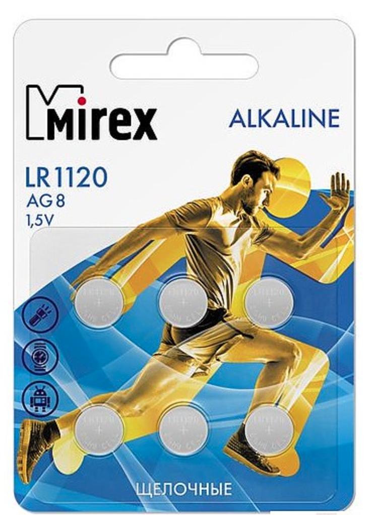 

Батарейка Mirex LR1120/AG8 6шт (23702-LR1120-E6)