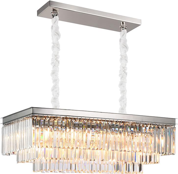

Подвесная люстра NEWPORT 88*40*H35/135 cm E14 11*60W Nickel Clear crystal [31111/S nickel], Подвесная люстра NEWPORT 88*40*H35/135 cm E14 11*60W 31111/S nickel Nickel Clear crystal