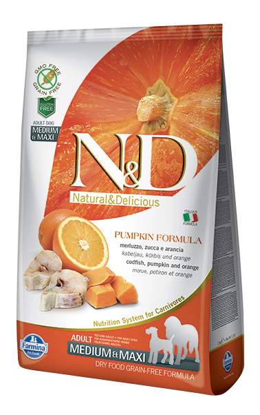 

Корм для собак Farmina ND Grain Free Pumpkin Codfish Orange Adult Medium Maxi 2.5кг, ND Grain Free Pumpkin Codfish Orange Adult Medium Maxi 2.5кг