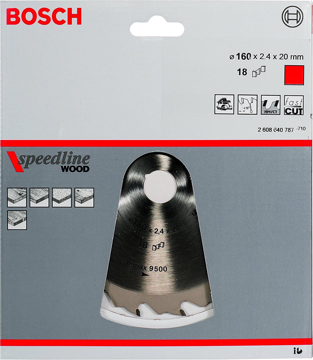 

Диск пильный Bosch 2.608.640.787, 160-20 Speedline Wood 18зуб.