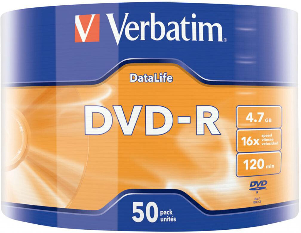 

Оптический диск Verbatim DVD-R 4.7Gb 16x DL Matt Silver по 50 шт в плёнке [43791], Оптический диск Verbatim DVD-R 4.7Gb 16x DL Matt Silver по 50 шт в плёнке 43791