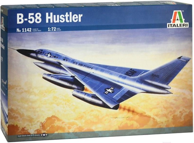 

Сборная модель Italeri Бомбардировщик B-58 Hustler [1142], Сборная модель Italeri Бомбардировщик B-58 Hustler 1142
