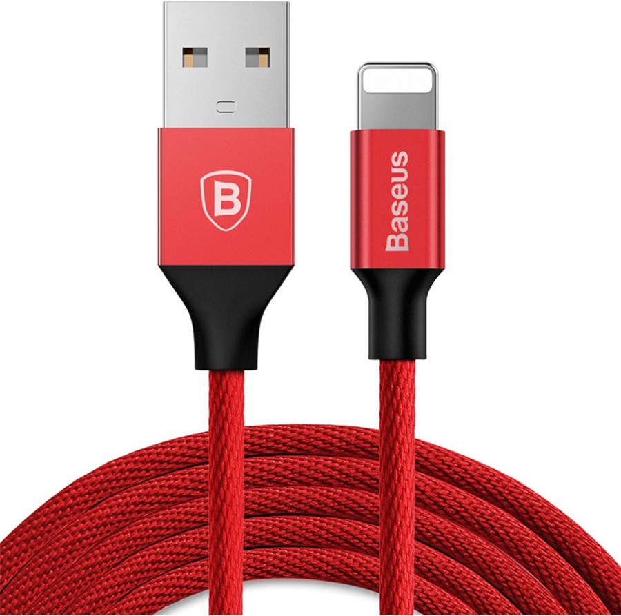 

Кабель для компьютера Baseus CALYW-A09, Кабель Baseus CALYW-A09 Yiven Cable USB to Lightning, нейлоновая оплётка, 1.8m Red Baseus Yiven Cable For Apple 1.8M Red (CALYW-A09)