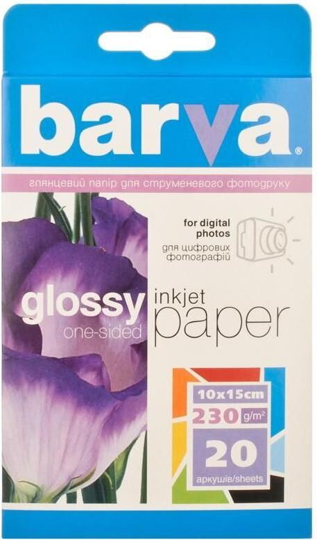 

Фотобумага Barva глянцевая 10х15 см 230 г/м2 20 л [IP-C230-014], Глянцевая 10х15 см 230 г/м2 20л