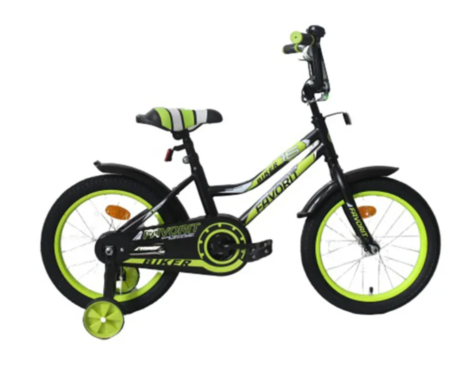 

Велосипед детский Favorit Biker 16'' черный/зеленый 2019 [BIK-16GN], Biker 16 2019 детский