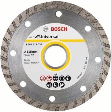 

Алмазный диск Bosch 2.608.615.046, Алмазный диск Bosch Turbo Eco Universal 125х22 мм 2608615046