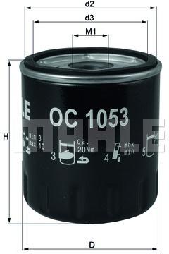 

Фильтр масляной Knecht/Mahle OC1053, OC1053