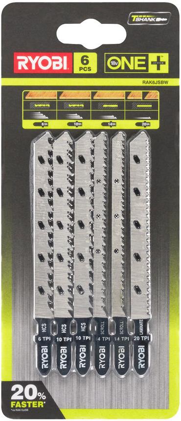 

Пилка для лобзика RYOBI RAK6JSBW 6шт [5132002810], RAK6JSBW 6шт