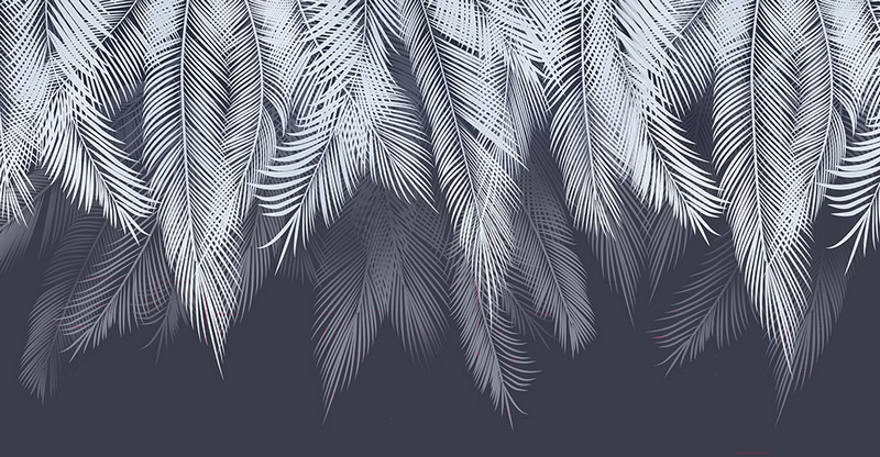 

Фотообои Citydecor Пальмовые листья с оттенком (голубой-синий) 500x260