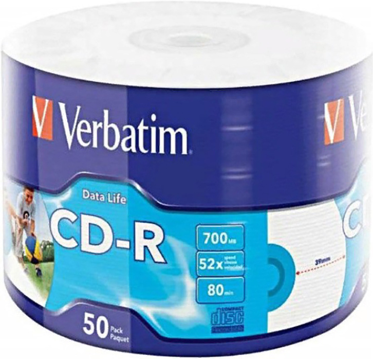 

Оптический диск Verbatim CD-R 700Mb Printable 52x 50 шт [43794], Диск CD-R Verbatim 700MB 52x bulk (43794)