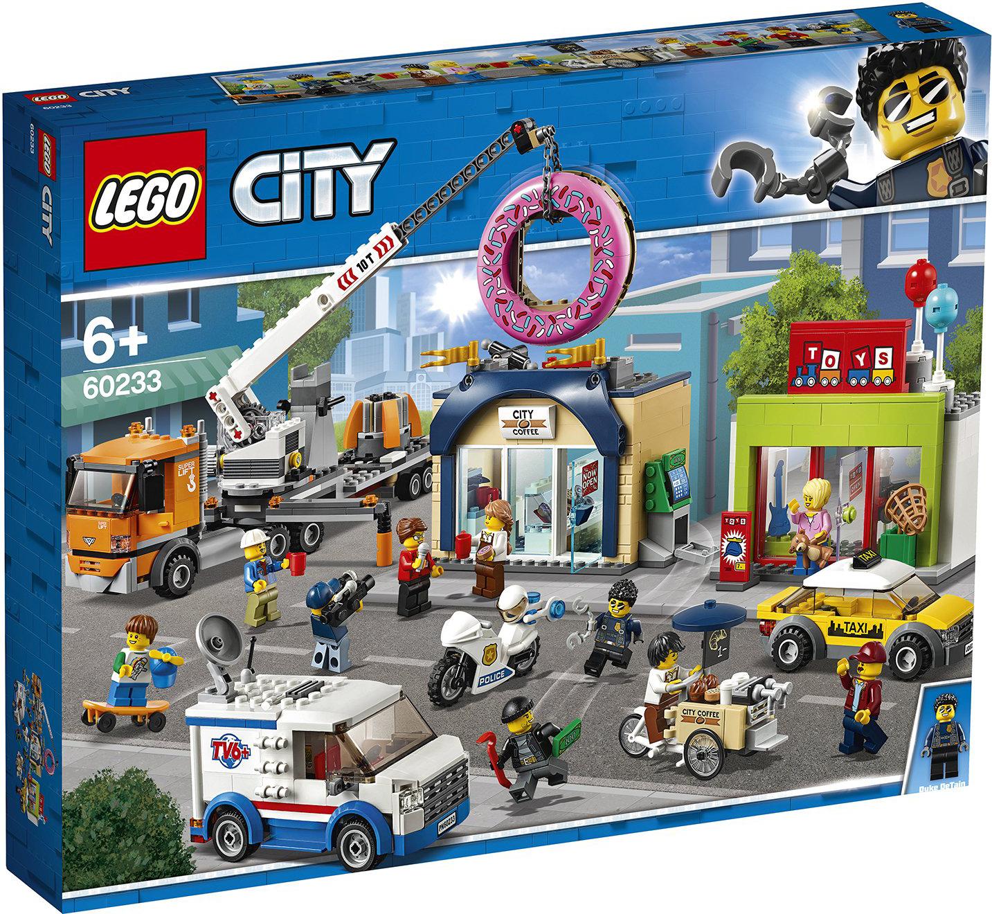 

Конструктор LEGO CITY Открытие магазина по продаже пончиков [60233], CITY Открытие магазина по продаже пончиков