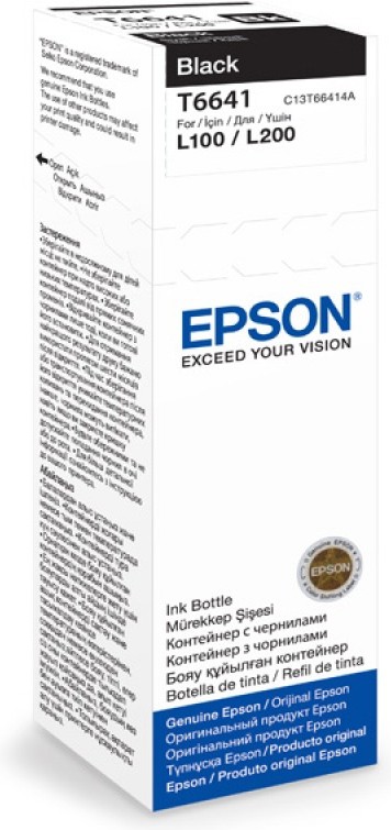 

Контейнер Epson T6641 с черными чернилами 70мл [C13T66414A], C13T66414A, Контейнер Epson T6641 с черными чернилами 70мл (L100/110/120/200/210/222/300/350/355/366/456/550/555/1300) (C13T66414A, Контейнер Epson T6641 с черными чернилами)