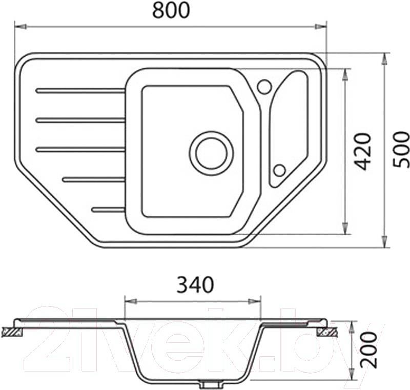 

Кухонная мойка GranFest Corner GF-C800E терракотовый, Corner GF-C800E