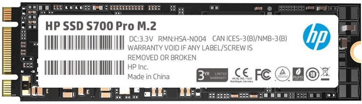 

Жесткий диск (накопитель) HP SSD M.2 HP 512Gb S700 Pro Series (2LU76AA#ABB)