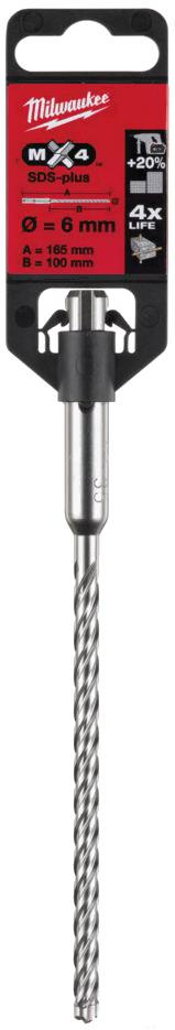 

Бур Milwaukee 4932352012, Бур Milwaukee SDS-plus RX4 6x160 4932352012
