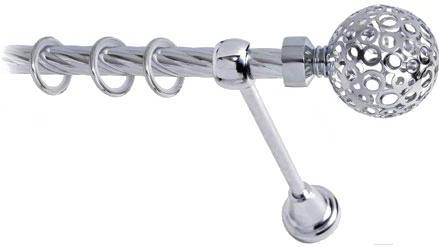 

Карниз Lm Decor Ажур 095 1р витой 1.6м хром, Ажур 095 1р витой 16мм 1.6м
