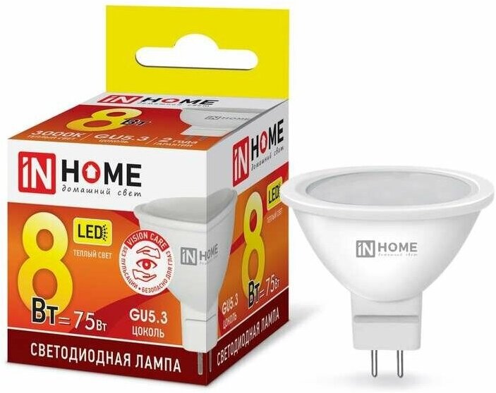 

Светодиодная лампа In Home LED-JCDR-VC GU5.3 8W 230V 3000K 600Lm [4690612020327], Светодиодная лампочка In Home LED-JCDR-VC GU5.3 8W 230V 3000K 600Lm 4690612020327